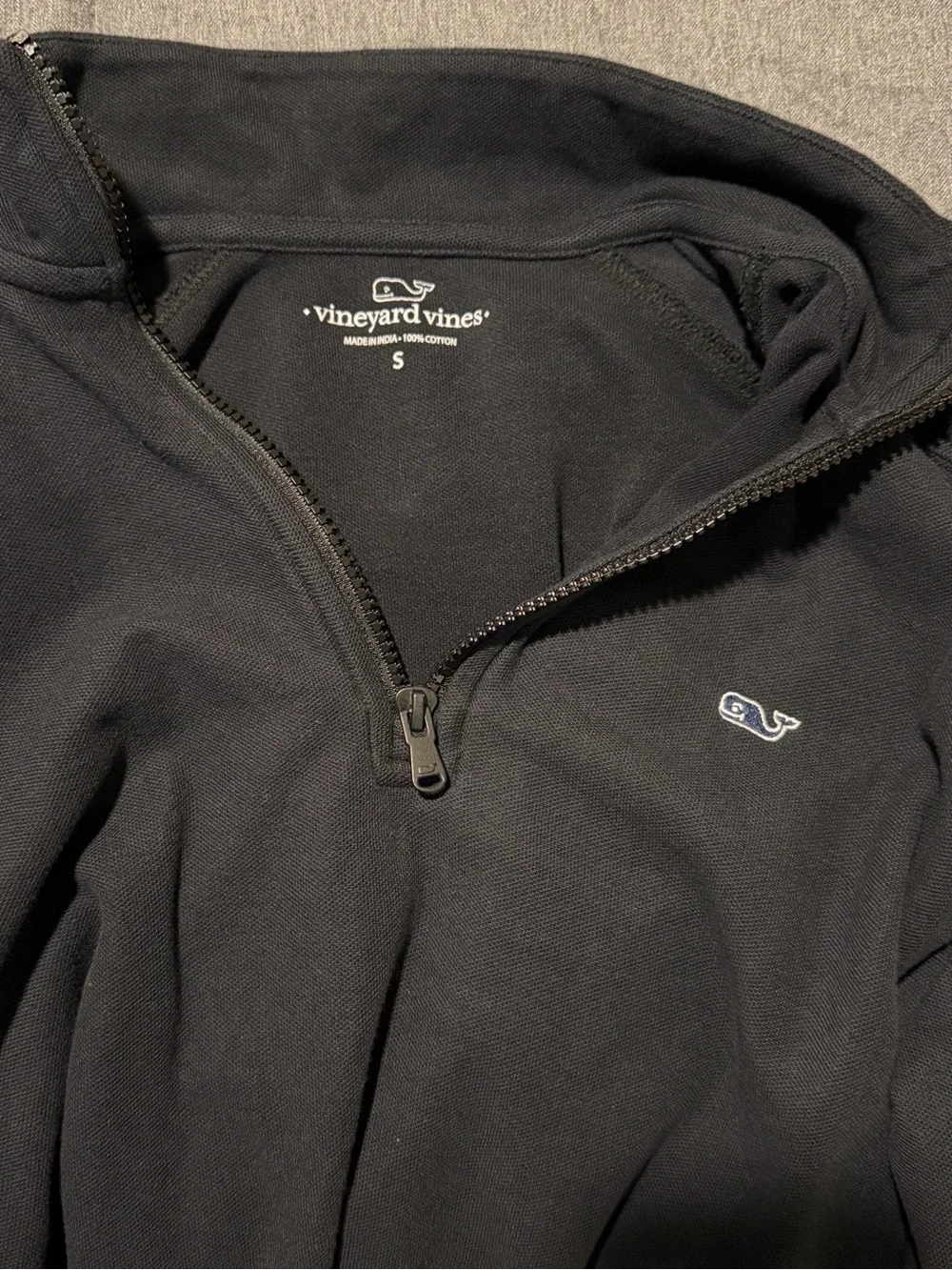 Vineyard vines black cotton quarter zip